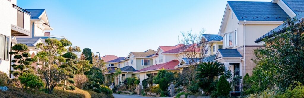 東海市の住宅街と戸建て住宅の街並み